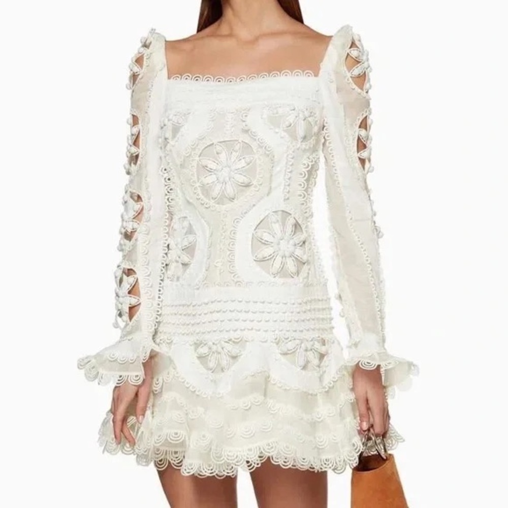 Zimmermann Whitewave Doily Dress Size 1